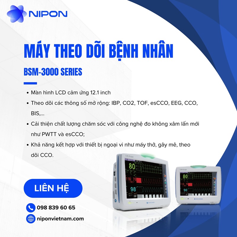 Máy theo dõi bệnh nhân BSM-3000 Series là sự lựa chọn hàng đầu của nhiều cơ sở y tế hiện nay